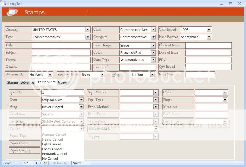 Stamp collecting Access Database Program Stamp Community Forum